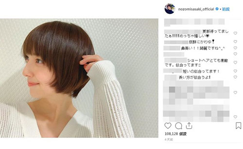 佐佐木希产后首露面 剪齐耳短发变知性小姐姐